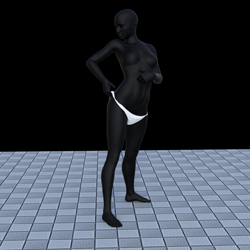 Picture shows a slipped 3D Briefs simulated with the XP Body object